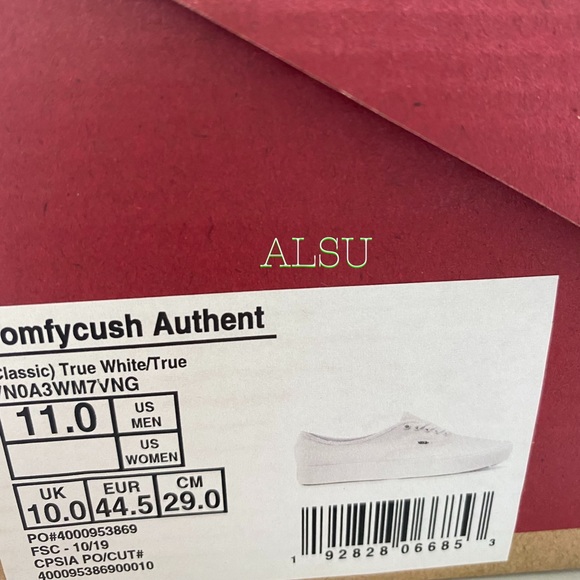 VANS Comfycush Authentic Classic White Men’s - Picture 9 of 9